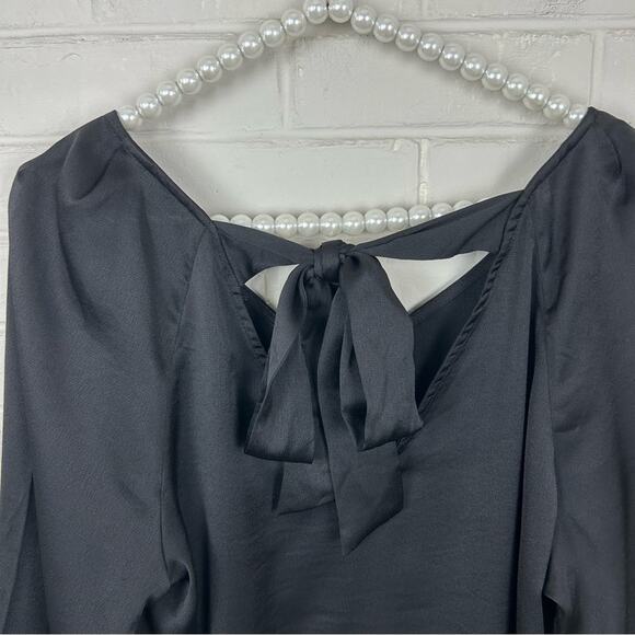 NWT Nine West Black Bow Back Tie Blouse Size L - Picture 12 of 12